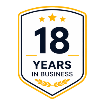 18 years in business badge