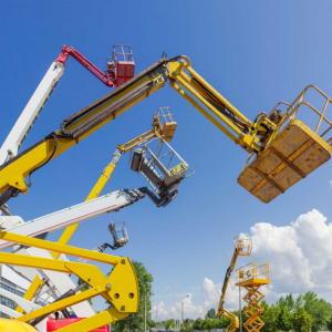 boom lifts on a lot